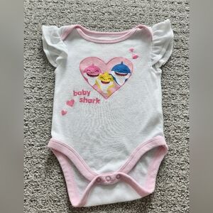 Babyshark onesie. Size 6-9 months. Baby Girl